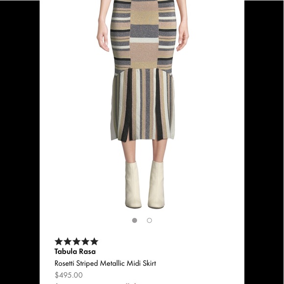 Anthropologie Dresses & Skirts - Tabula Rasa Rosetti Striped Metallic Midi Skirt XS